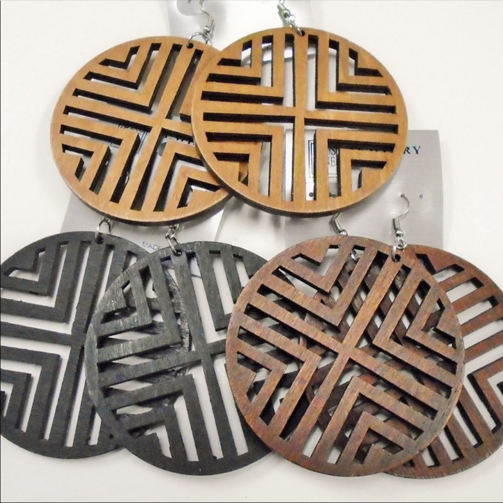 3” Wood earrings